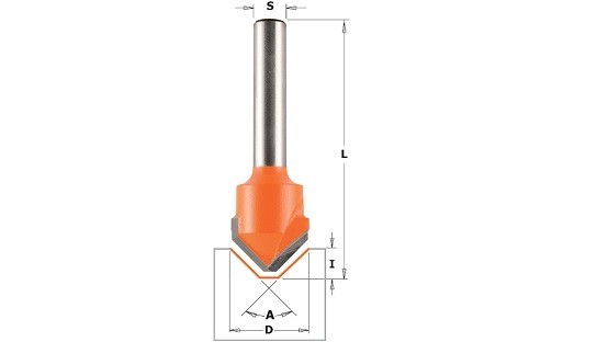 Fresa "V" 135º 915.002.11 ranurar ALUCONBOND